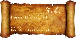 Hercz Lóránt névjegykártya