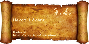 Hercz Lóránt névjegykártya